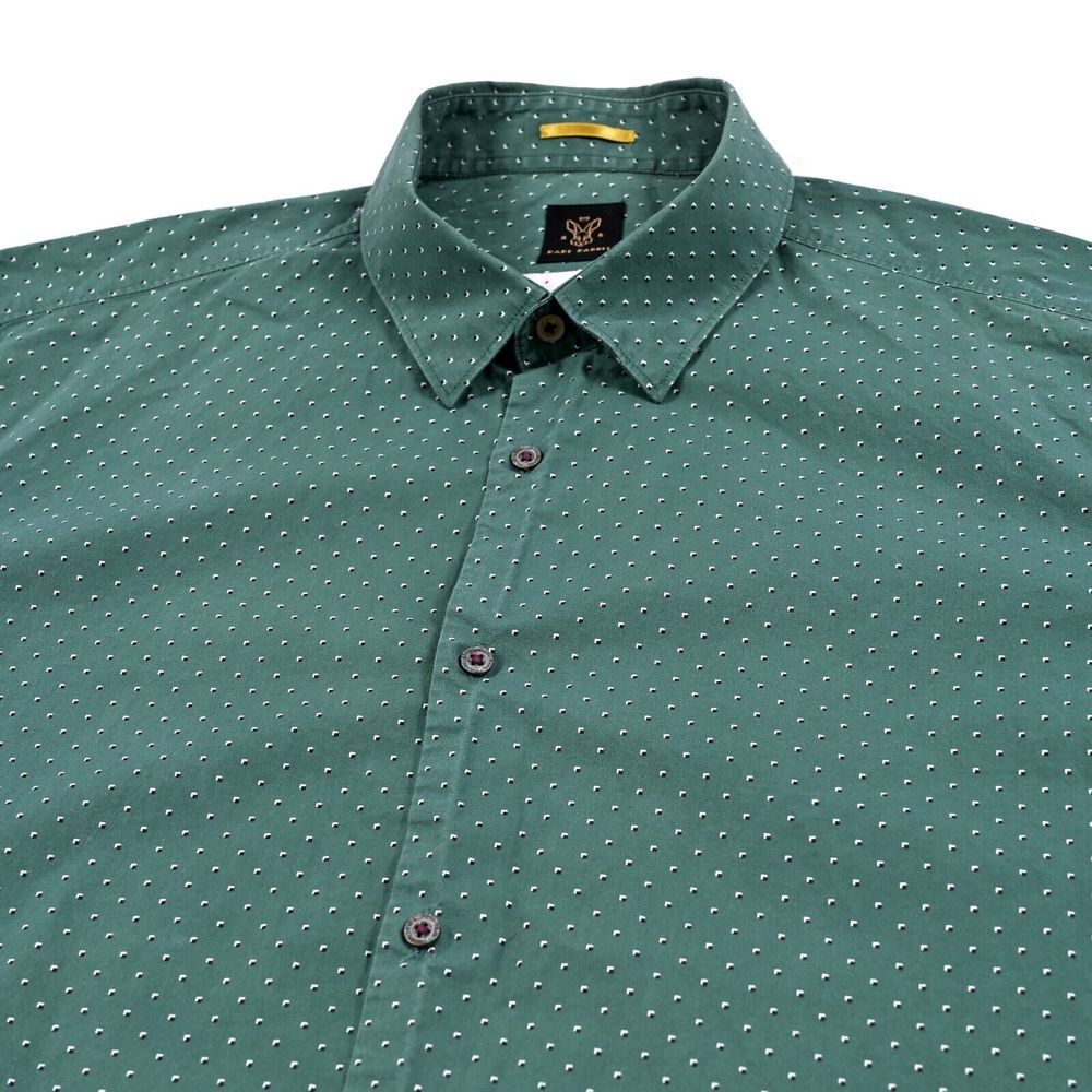 Rare Rabbit Men's Button Up Long Sleeve Shirt Geometric Green Business Casual XL